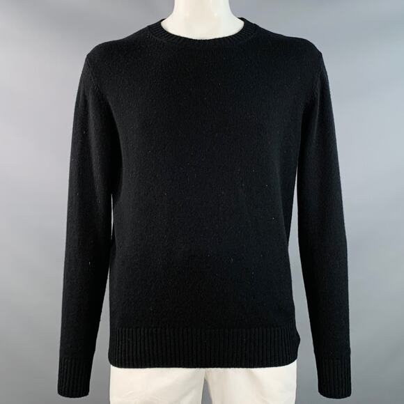 SUITSUPPLY Size XL Black Knit Cashmere Crew Neck Sweater - Picture 1 of 6